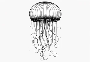 Small jellyfish shaded, minimalist tattoo idea