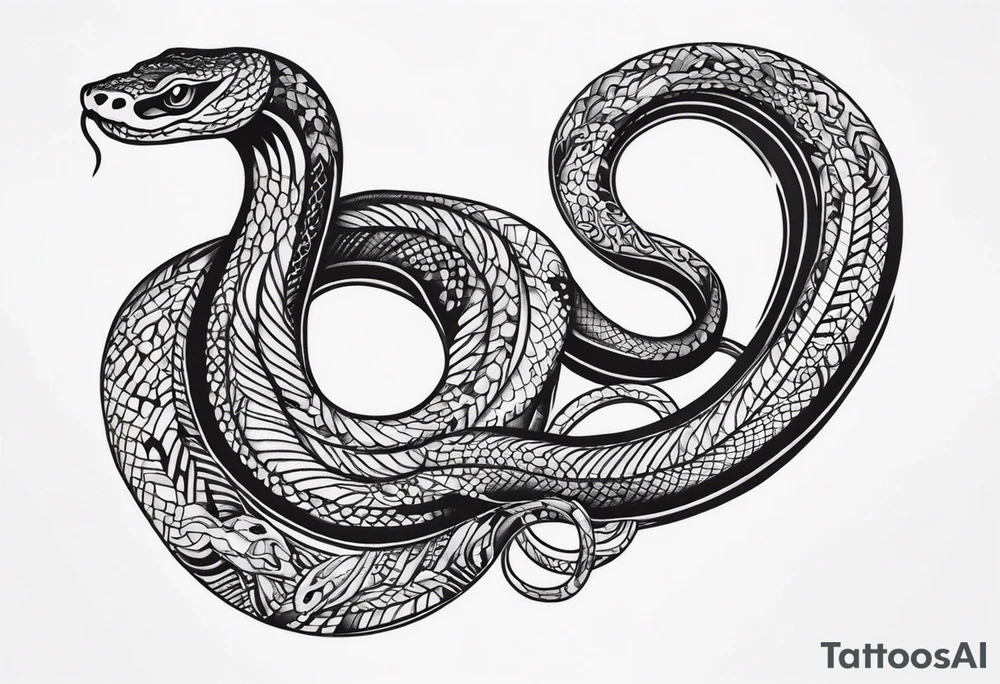 a tattoo of a writhing snake tattoo idea