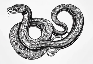 a tattoo of a writhing snake tattoo idea