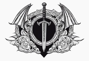 Valhalla sword ship dragon shield tattoo idea