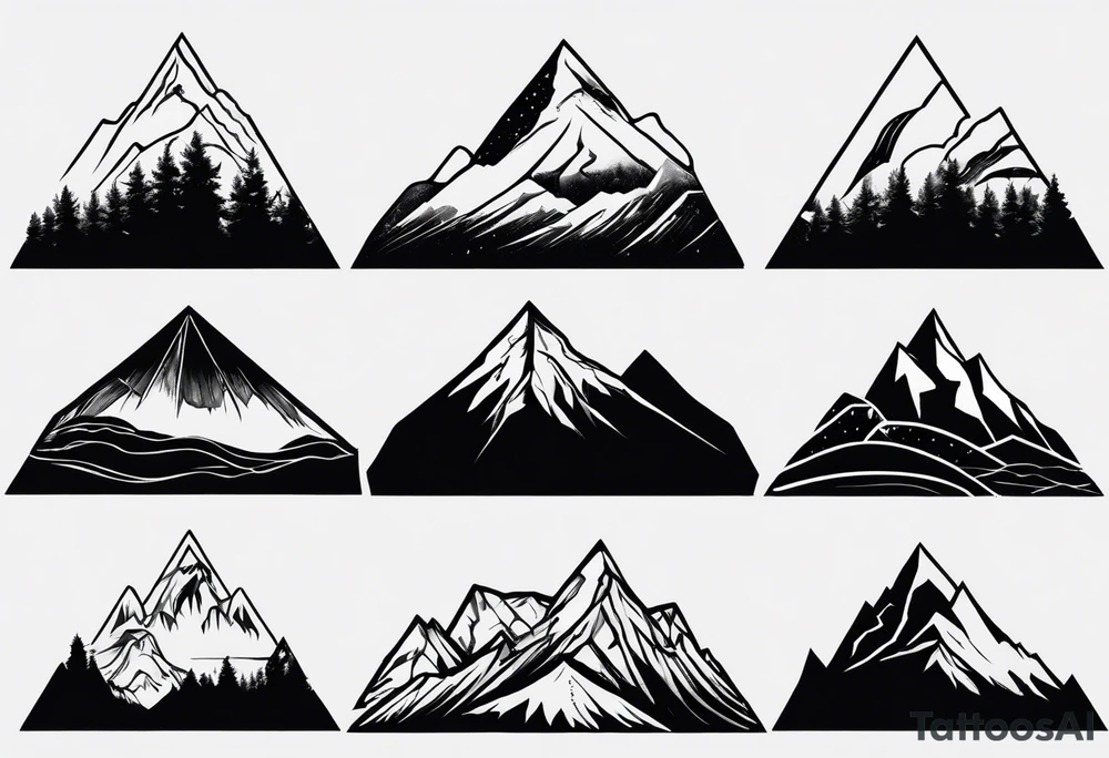 Small
Black
One Mountain 
Silhouette tattoo idea