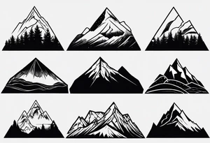 Small
Black
One Mountain 
Silhouette tattoo idea