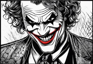 a classic joker engraving simple tattoo idea