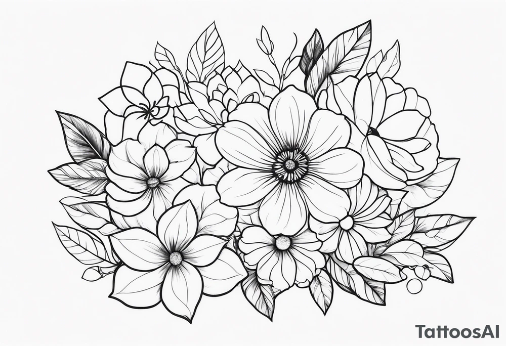 fine line, floral tattoo idea