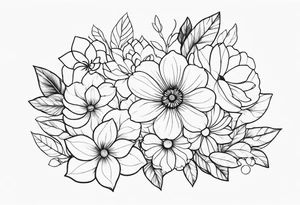 fine line, floral tattoo idea