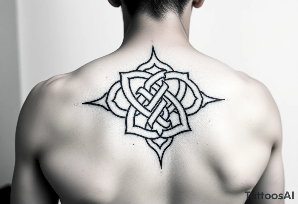 tibetan endless knot on arm tattoo idea