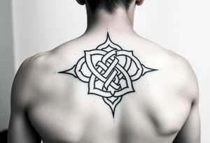 tibetan endless knot on arm tattoo idea
