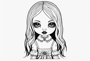 Haunting Creepy Doll tattoo idea