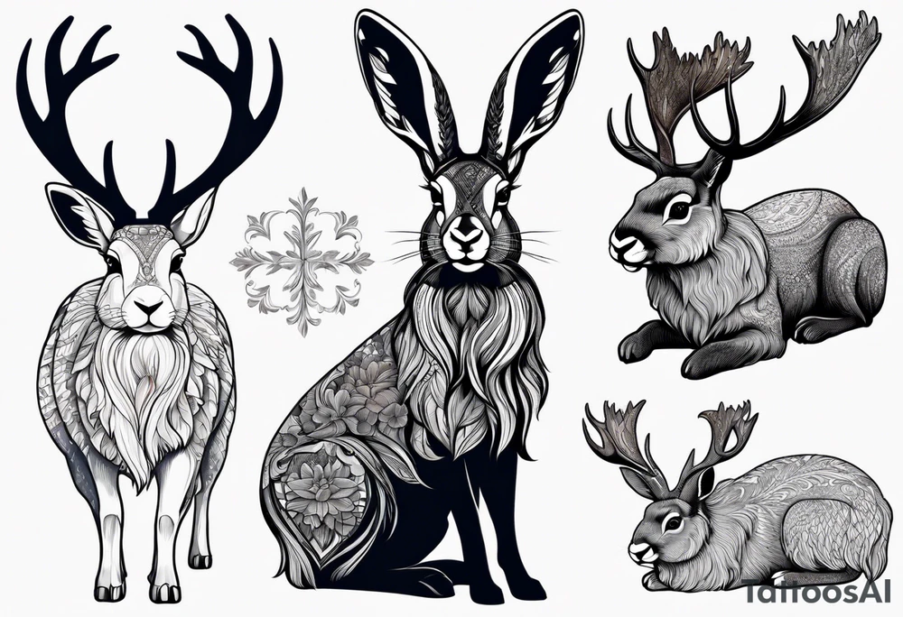 jackalope 
silhouette tattoo idea