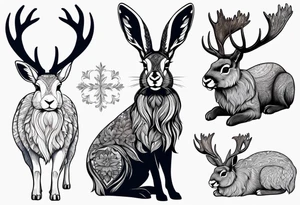 jackalope 
silhouette tattoo idea