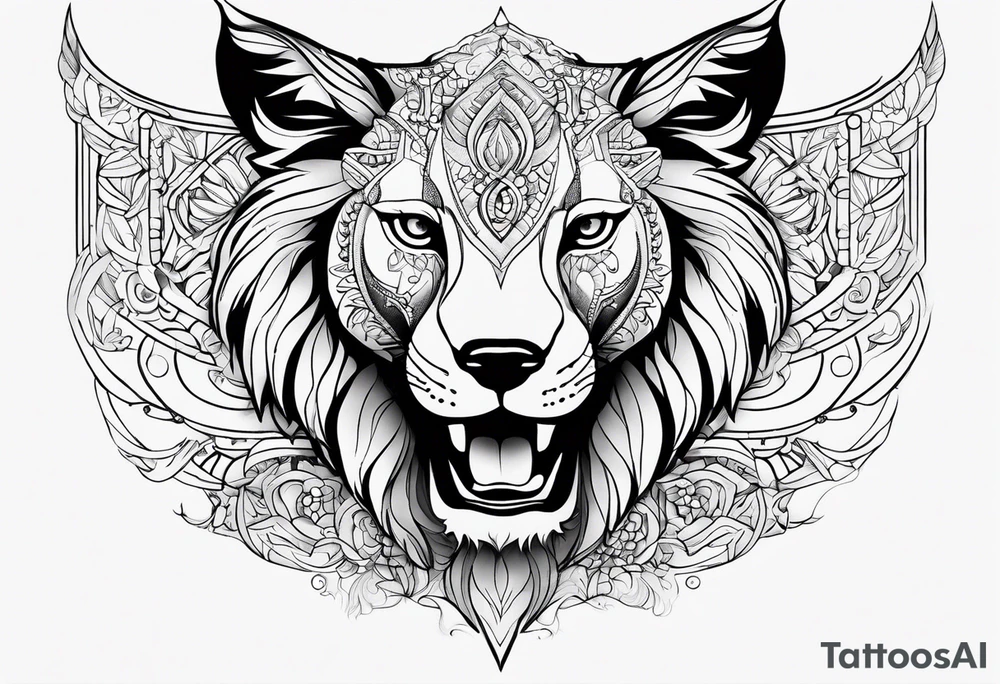 Animal cute , celestial, cross, tattoo idea
