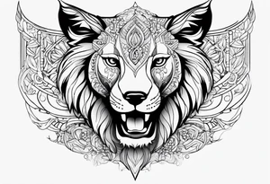 Animal cute , celestial, cross, tattoo idea