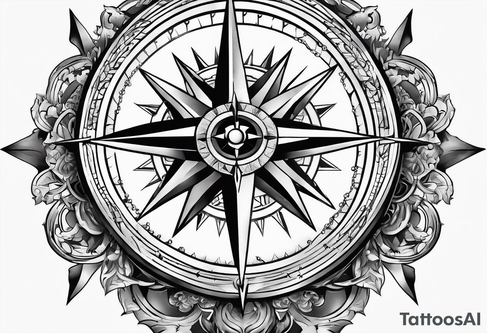 compass with broken chain for inner forearm tattoo idea