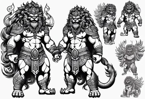 Full body narasimha tattoo idea