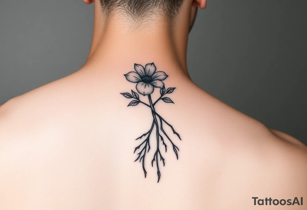 Minimal never seen before flower and roots arm or leg tattoos tattoo idea