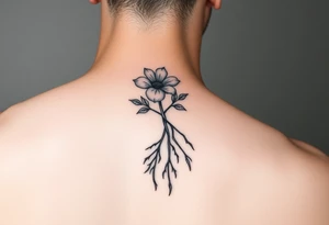 Minimal never seen before flower and roots arm or leg tattoos tattoo idea