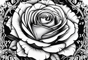 The name victoria with roses surrounding it tattoo idea