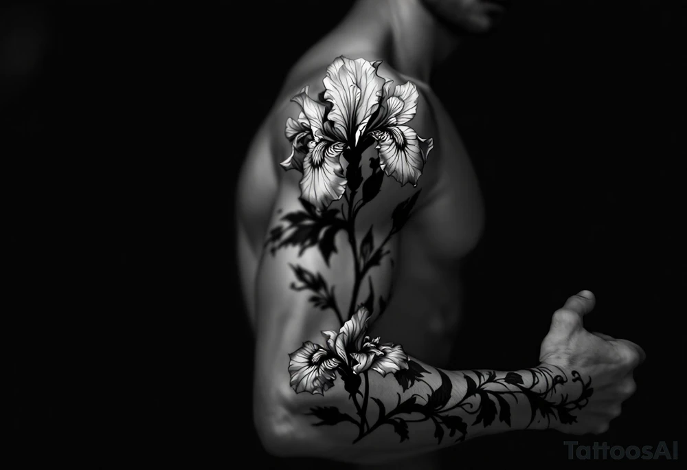 Irises flowers ornement tattoo idea