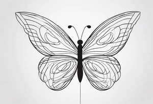 Make a butterfly and on your wings, makes a brain lines tattoo idea