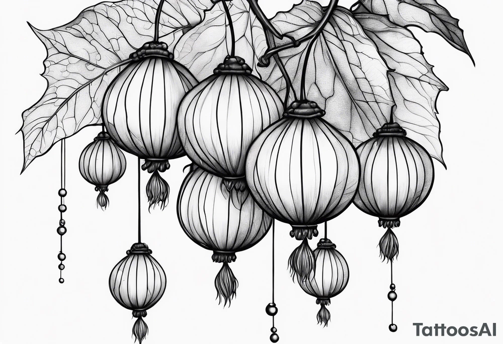 Physalis with cloud tattoo idea