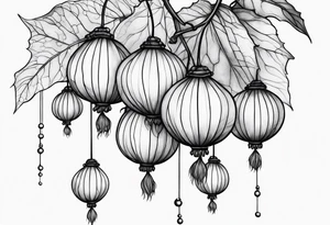 Physalis with cloud tattoo idea
