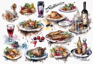 restaurant by Antoine Blanchard tattoo idea