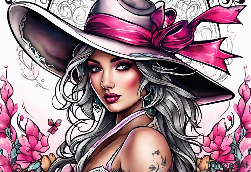 Sagebrush breast cancer ribbon survivor tattoo idea