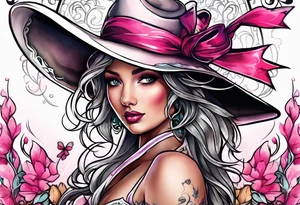 Sagebrush breast cancer ribbon survivor tattoo idea