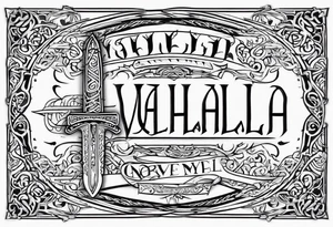 sword Valhalla prayer tattoo idea