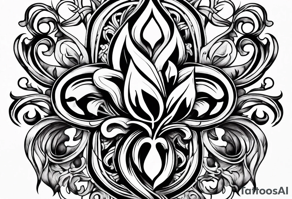 Fleur de lys celtique en flamme tattoo idea