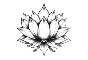Lotus flower with chains tattoo idea
