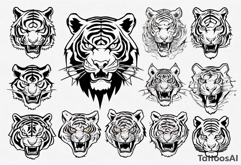 elemental tiger tattoo idea