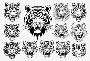 elemental tiger tattoo idea