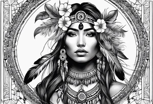 Native american,gemini, flowers, dream catcher, tattoo idea