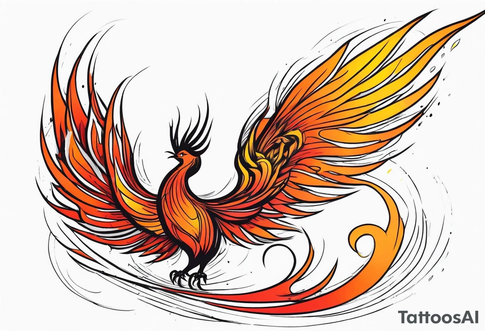phoenix in fire tattoo idea