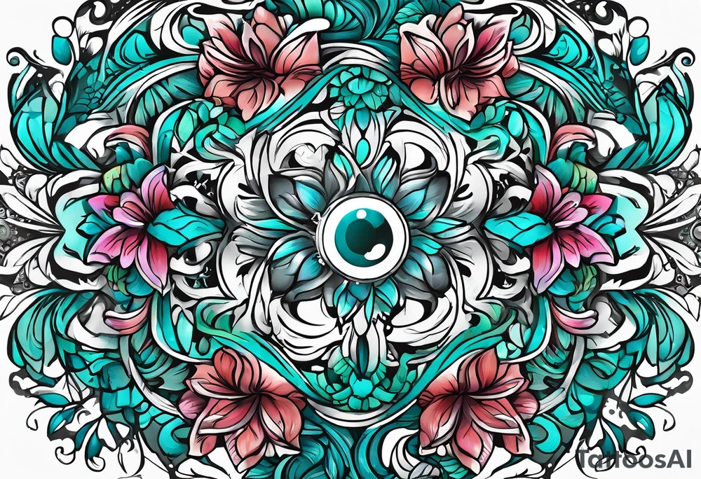 The name Drew with teal tattoo idea