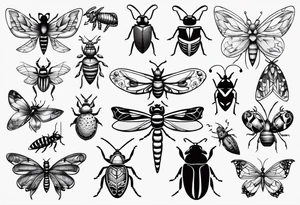 Variety of Bugs flash sheet tattoos tattoo idea