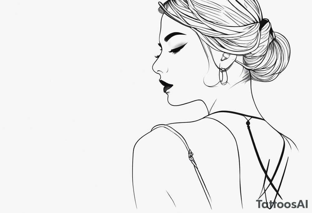 LINE AROUND SHOULDERS tattoo idea