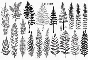 Swordfern and Sitka tree tattoo idea