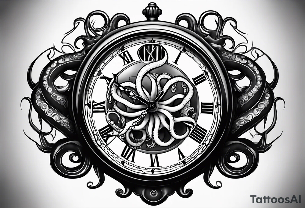 pocket watch attacked by an aggressive octopus tattoo idea pocket watch attacked by an aggressive octopus tattoo idea