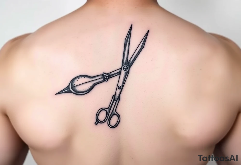 scissors cutting sperm tattoo idea