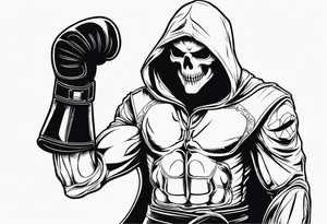 Reaper with boxing gloves tattoo idea