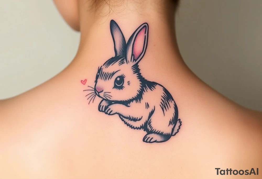 a cute little long haired bunny rabbit tattoo idea