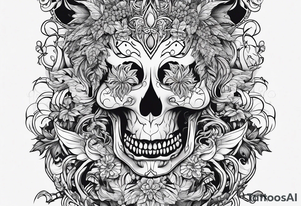 vine wrapping with mystical creatures in between tattoo idea vine wrapping with mystical creatures in between tattoo idea