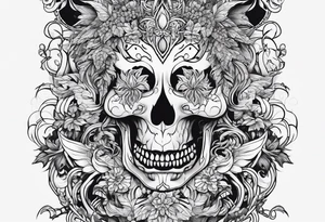 vine wrapping with mystical creatures in between tattoo idea