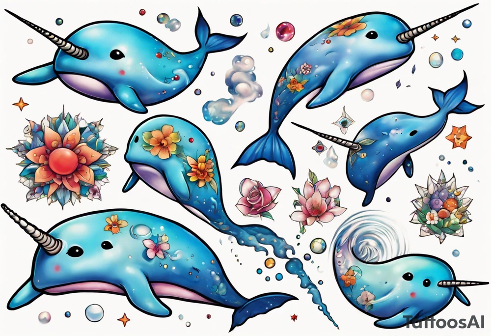 a narwhal tattoo idea