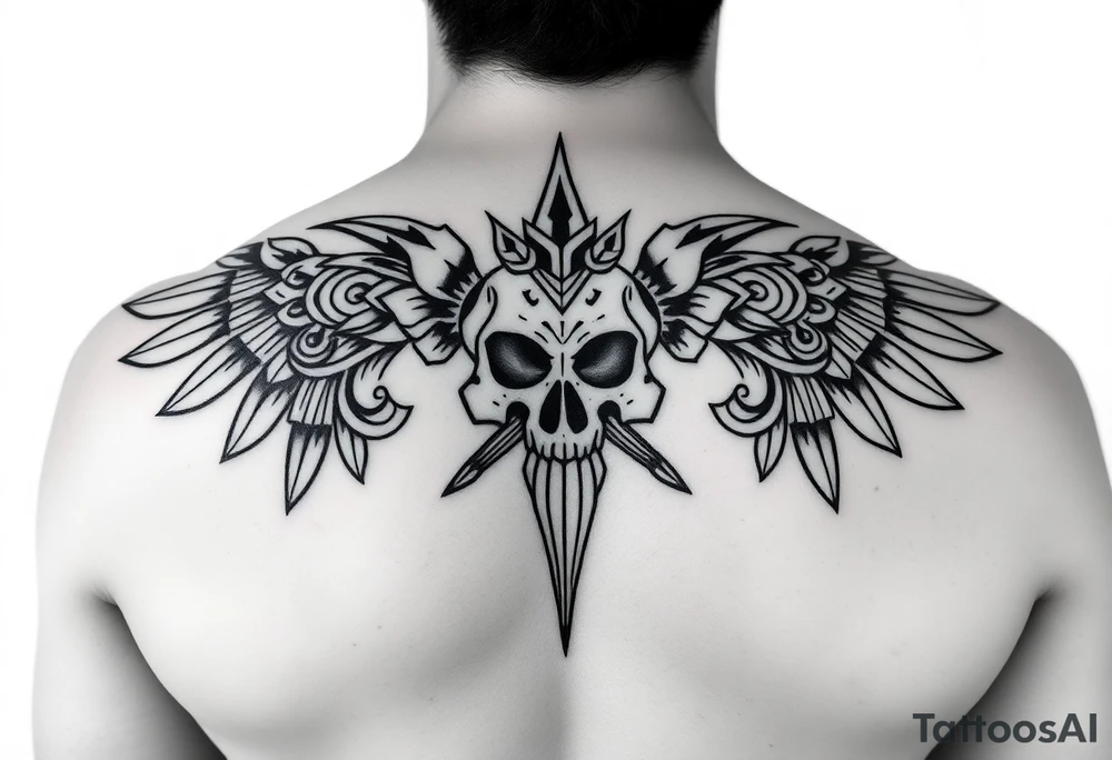 Create a mexican Aztec tattoo with life and death as the theme tattoo idea