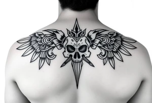 Create a mexican Aztec tattoo with life and death as the theme tattoo idea