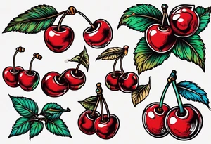 vintage cherry tattoo idea