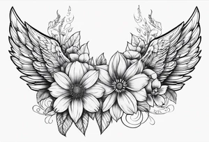 wing, flower, tattoo idea